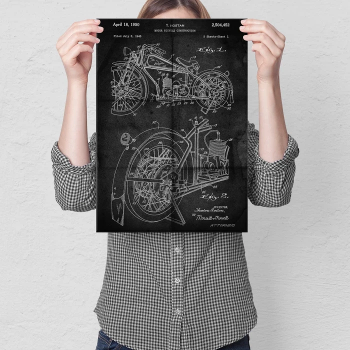 Plakat metalowy  Stary motocykl