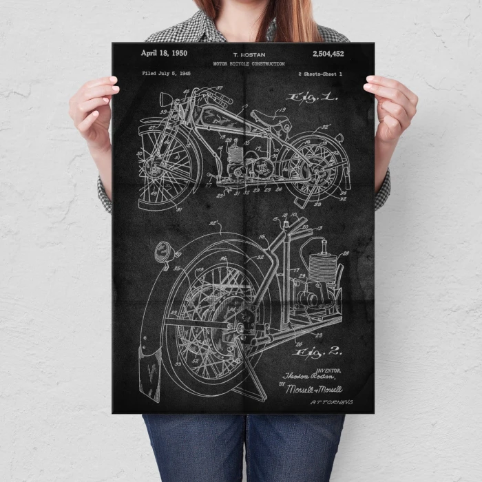 Plakat metalowy  Stary motocykl