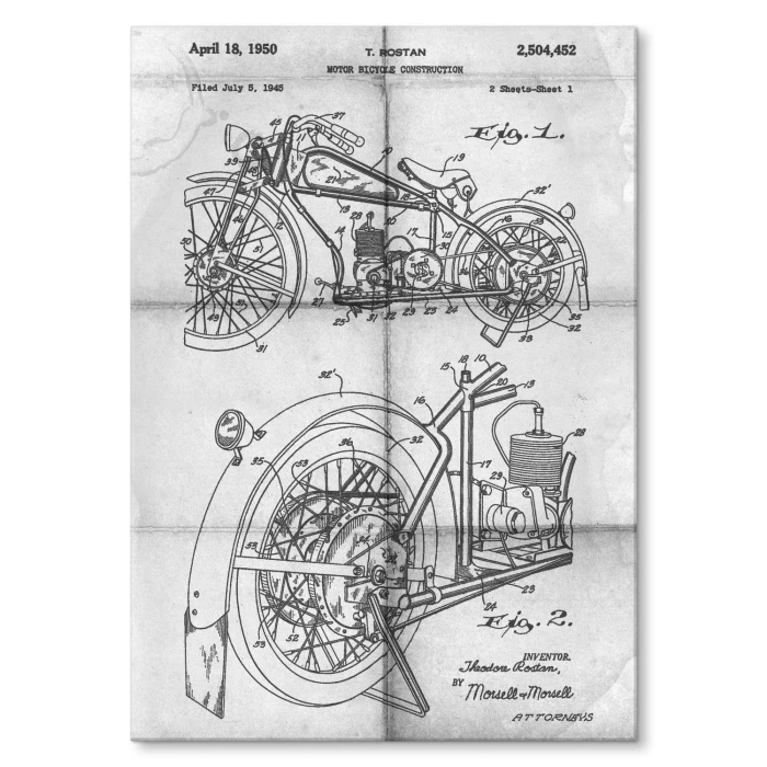 Plakat metalowy  Stary motocykl