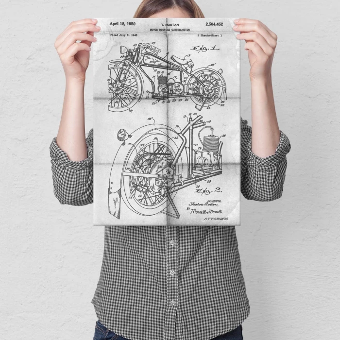 Plakat metalowy  Stary motocykl