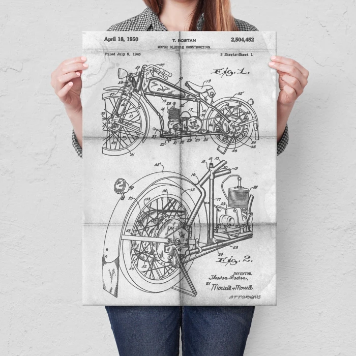 Plakat metalowy  Stary motocykl