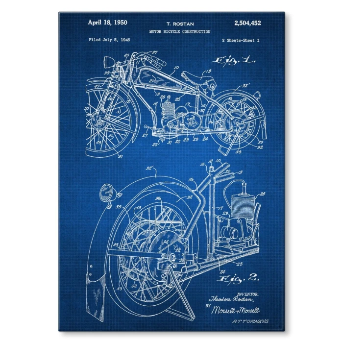 Plakat metalowy  Stary motocykl