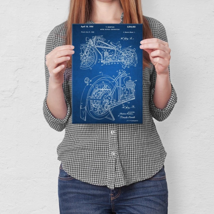 Plakat metalowy  Stary motocykl