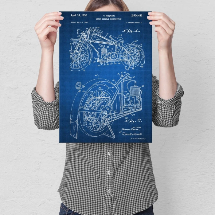 Plakat metalowy  Stary motocykl