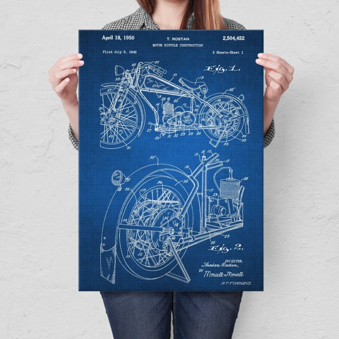 Plakat metalowy  Stary motocykl