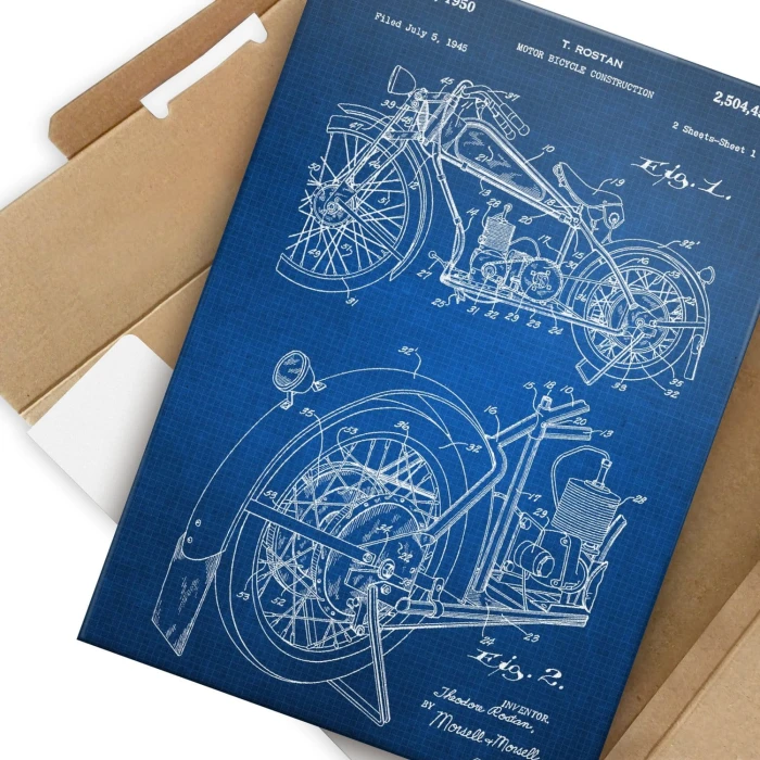Plakat metalowy  Stary motocykl