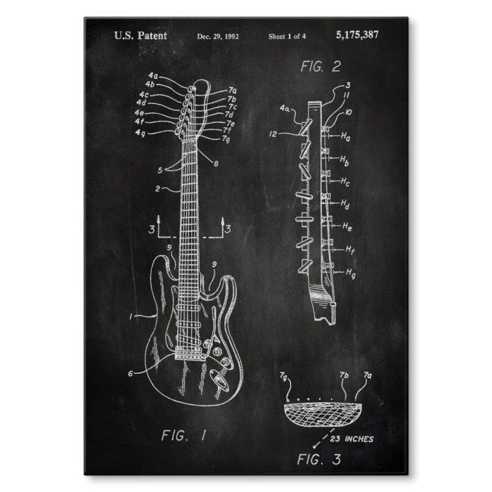 Plakat metalowy Gitara siedmiostrunowa