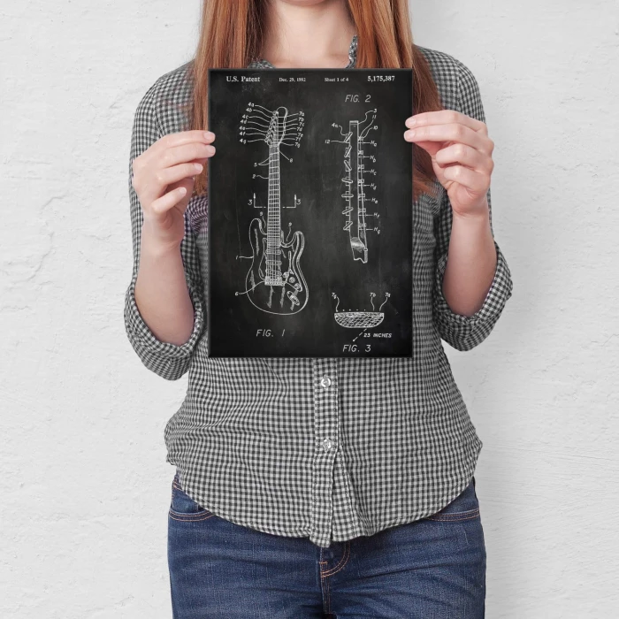 Plakat metalowy Gitara siedmiostrunowa