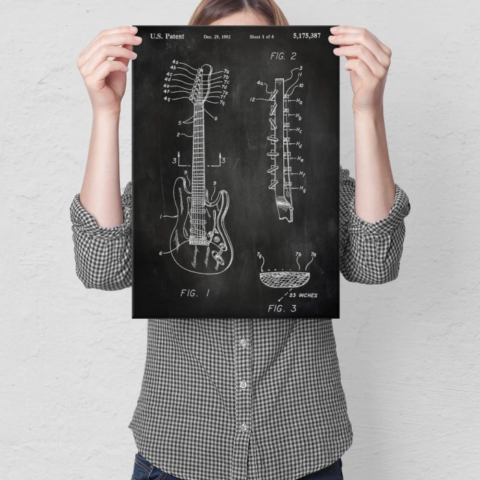 Plakat metalowy Gitara siedmiostrunowa