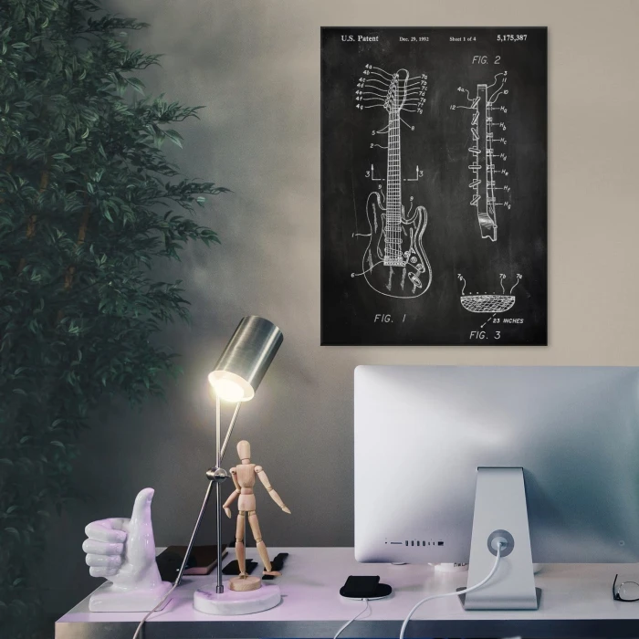 Plakat metalowy Gitara siedmiostrunowa