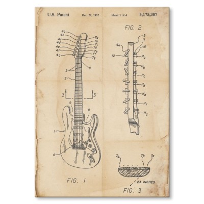 Plakat metalowy Gitara siedmiostrunowa