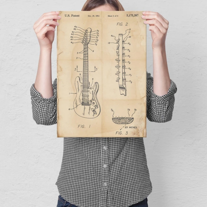 Plakat metalowy Gitara siedmiostrunowa