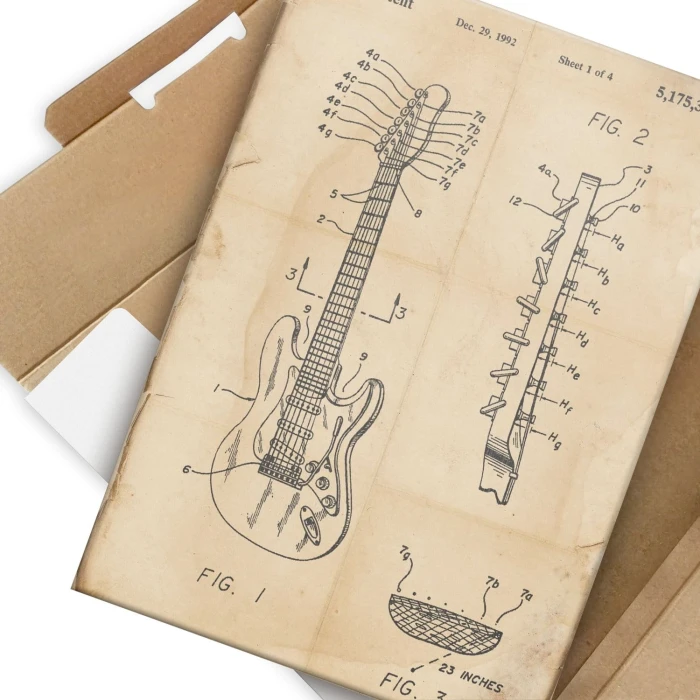 Plakat metalowy Gitara siedmiostrunowa