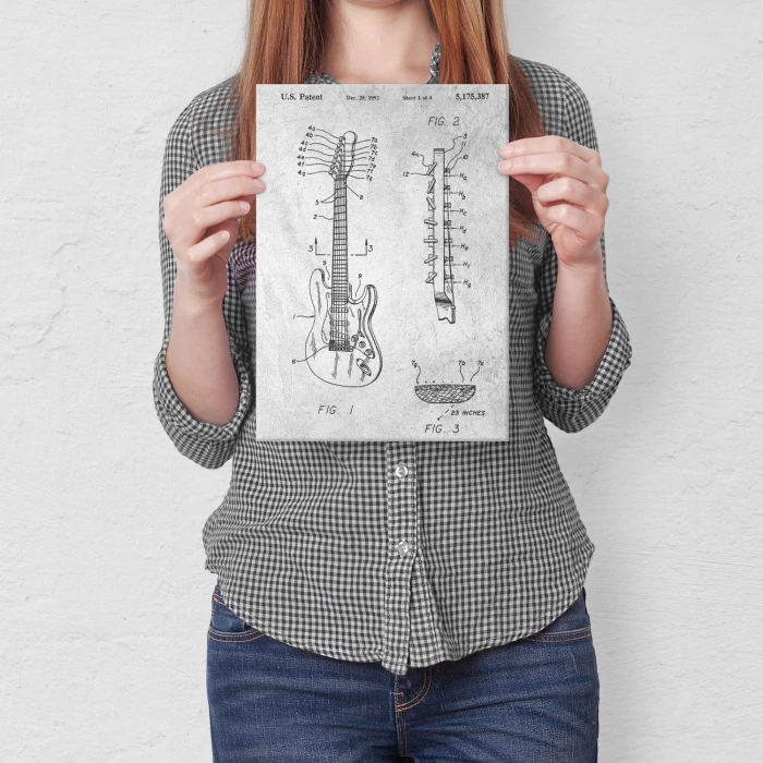 Plakat metalowy Gitara siedmiostrunowa