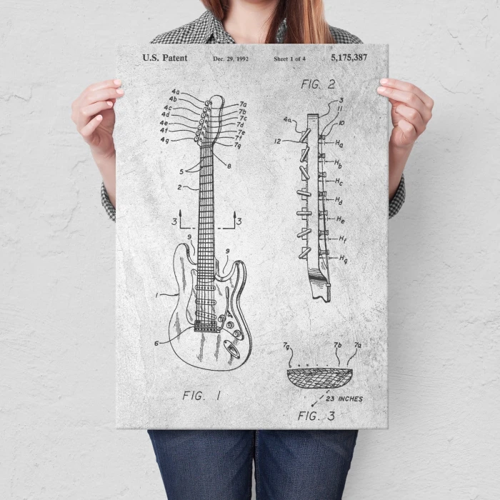 Plakat metalowy Gitara siedmiostrunowa