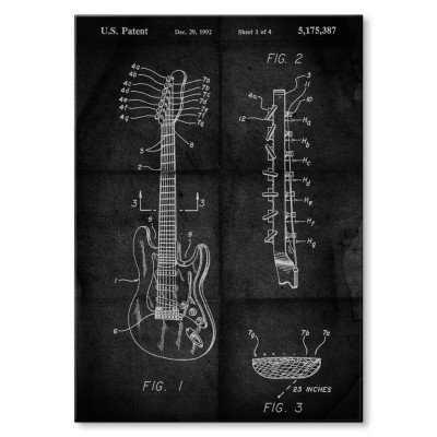 Plakat metalowy Gitara siedmiostrunowa