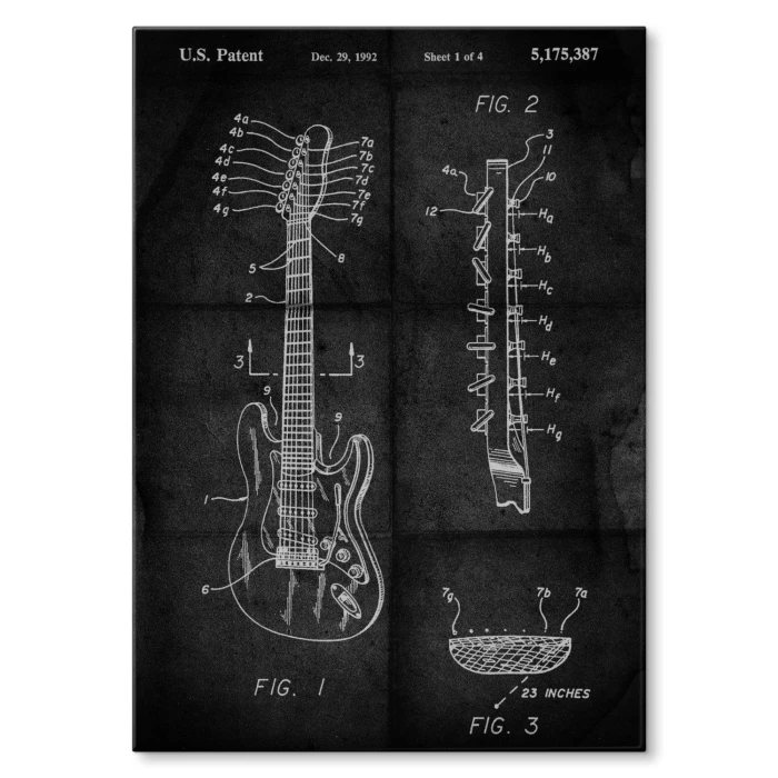 Plakat metalowy Gitara siedmiostrunowa