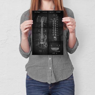Plakat metalowy Gitara siedmiostrunowa