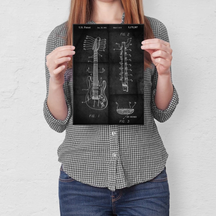 Plakat metalowy Gitara siedmiostrunowa