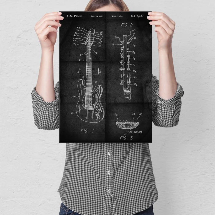 Plakat metalowy Gitara siedmiostrunowa