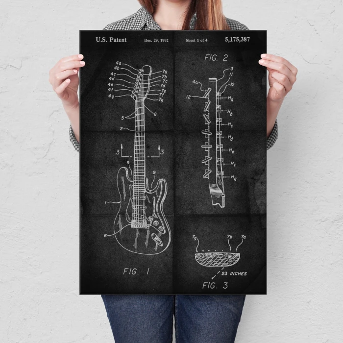 Plakat metalowy Gitara siedmiostrunowa