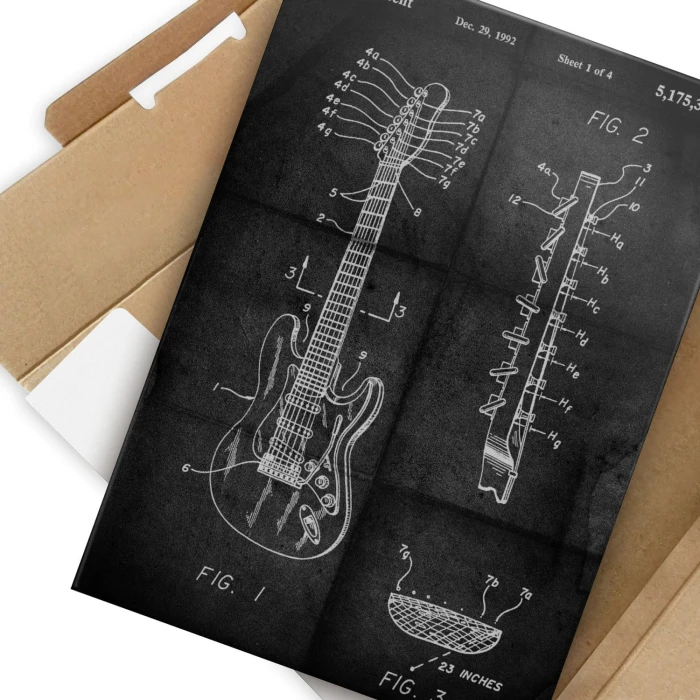 Plakat metalowy Gitara siedmiostrunowa