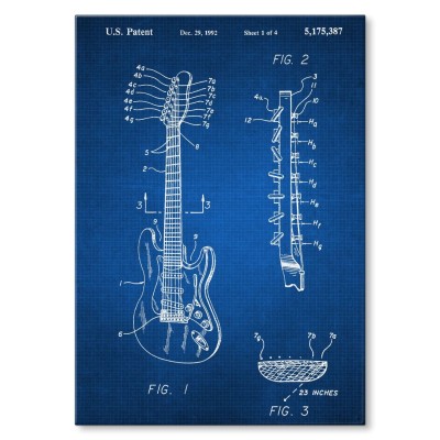 Plakat metalowy Gitara siedmiostrunowa
