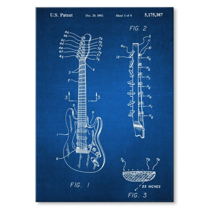 Plakat metalowy Gitara siedmiostrunowa