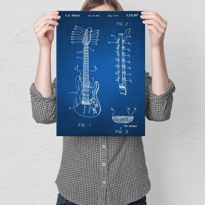 Plakat metalowy Gitara siedmiostrunowa