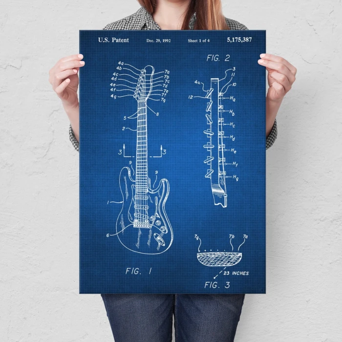 Plakat metalowy Gitara siedmiostrunowa