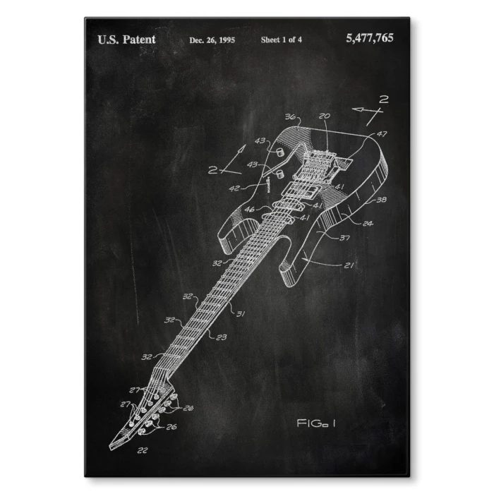 Plakat metalowy Gitara elektryczna Muzyk