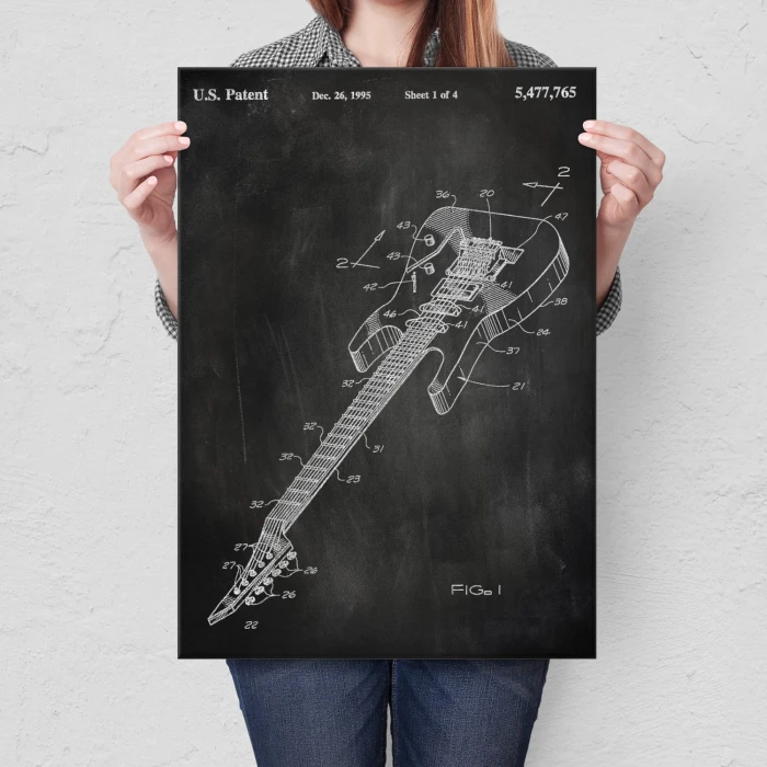Plakat metalowy Gitara elektryczna Muzyk