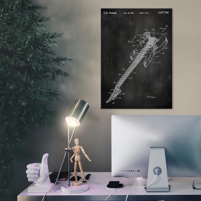 Plakat metalowy Gitara elektryczna Muzyk