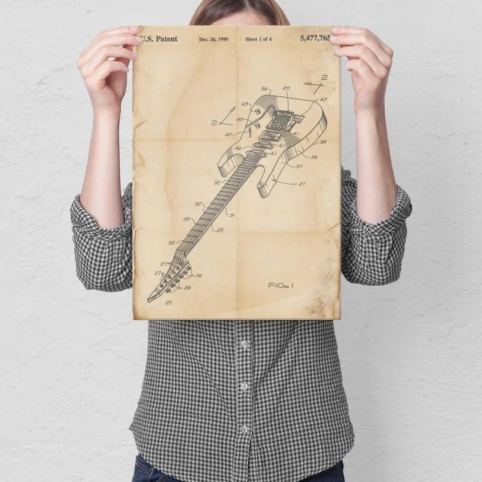 Plakat metalowy Gitara elektryczna Muzyk