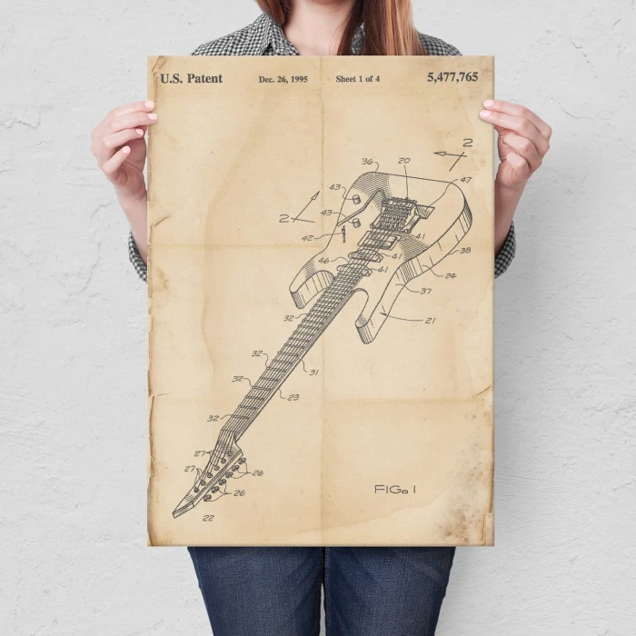 Plakat metalowy Gitara elektryczna Muzyk