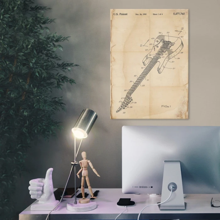 Plakat metalowy Gitara elektryczna Muzyk