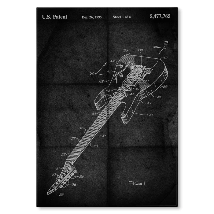 Plakat metalowy Gitara elektryczna Muzyk