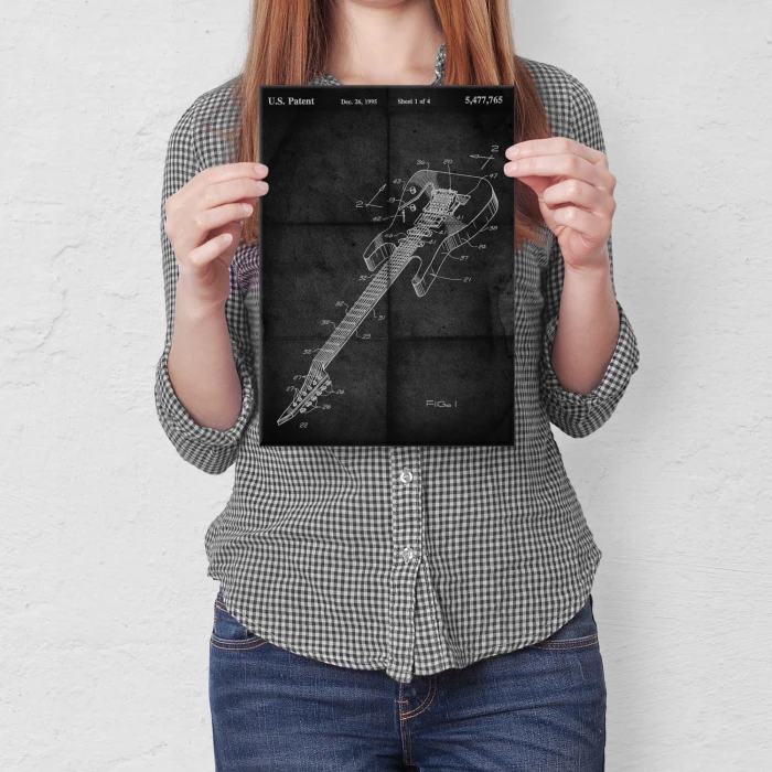 Plakat metalowy Gitara elektryczna Muzyk