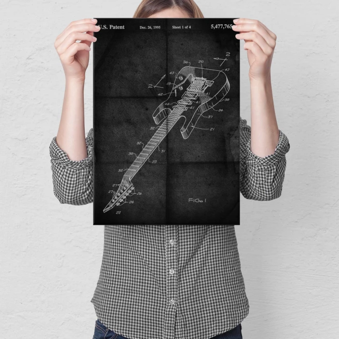 Plakat metalowy Gitara elektryczna Muzyk