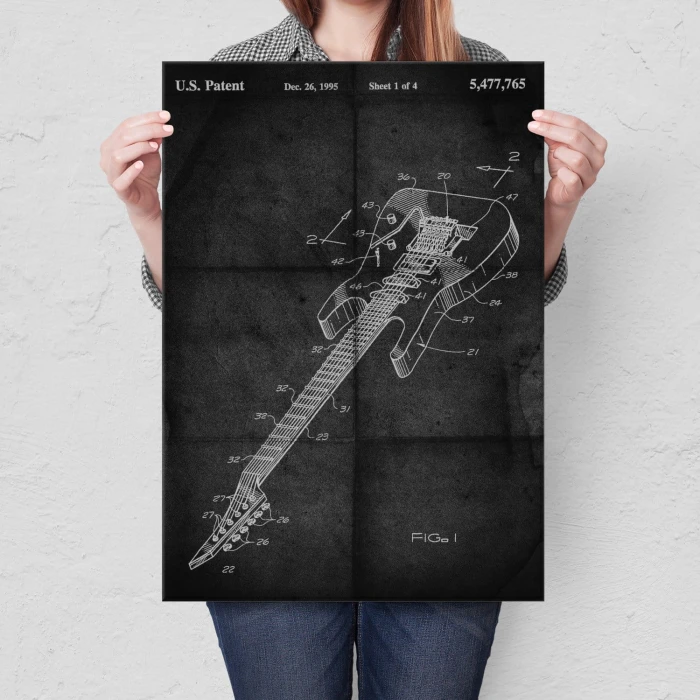Plakat metalowy Gitara elektryczna Muzyk
