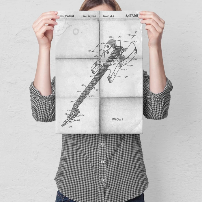Plakat metalowy Gitara elektryczna Muzyk