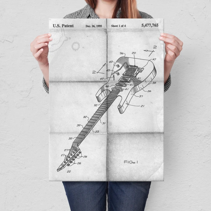 Plakat metalowy Gitara elektryczna Muzyk