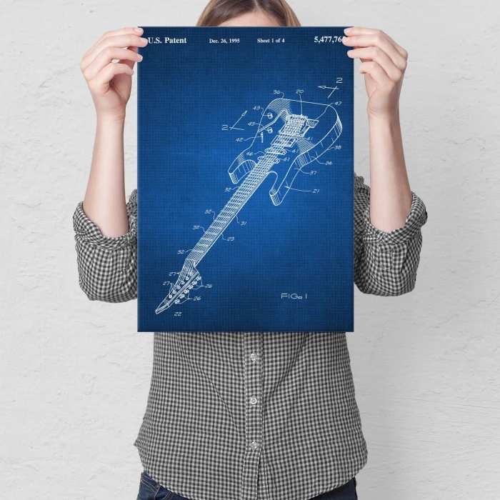 Plakat metalowy Gitara elektryczna Muzyk