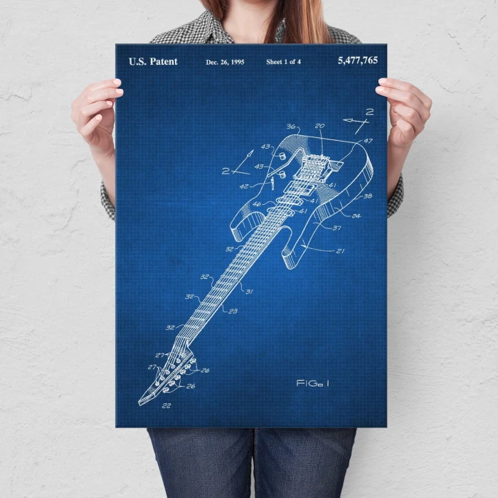Plakat metalowy Gitara elektryczna Muzyk