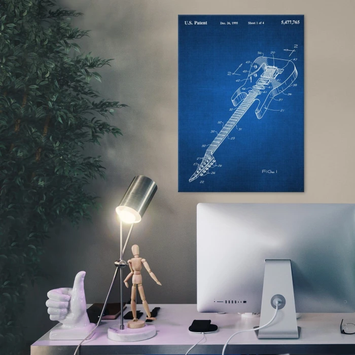 Plakat metalowy Gitara elektryczna Muzyk