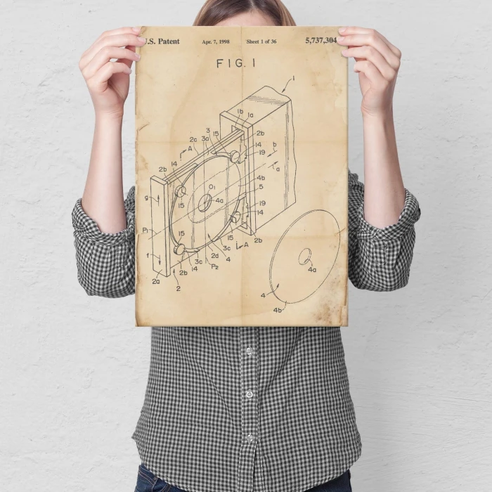 Plakat metalowy CD-ROM stacja dysków