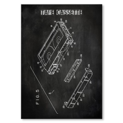Plakat metalowy Kaseta Taśma VHS