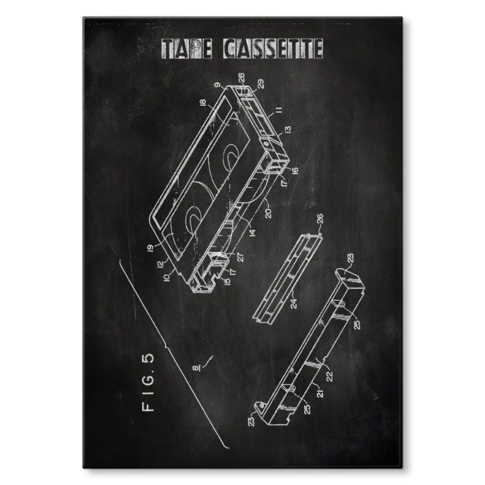 Plakat metalowy Kaseta Taśma VHS