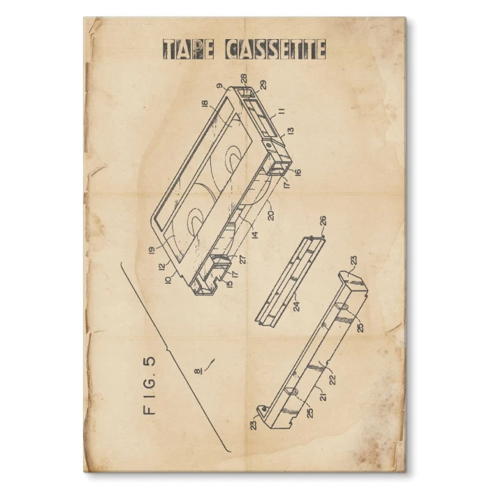 Plakat metalowy Kaseta Taśma VHS