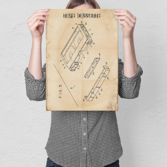 Plakat metalowy Kaseta Taśma VHS